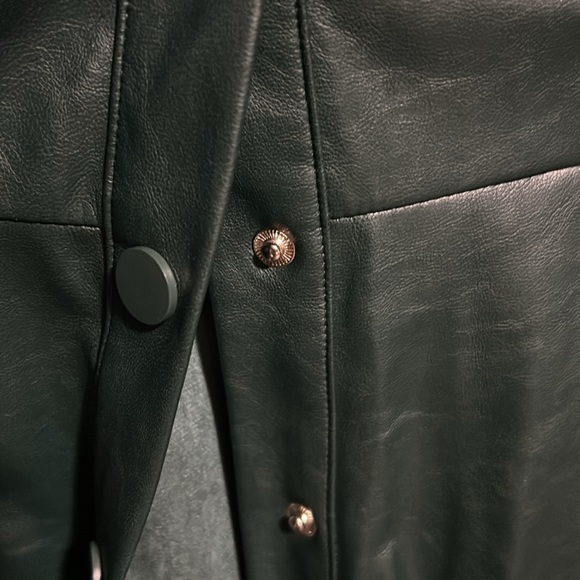 Holiday 🌲 Forest Hunter Green Faux Leather Dress - Picture 6 of 15